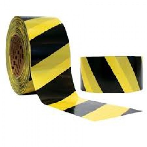 FITA ZEBRADA PRETA E AMARELA 150 MTS